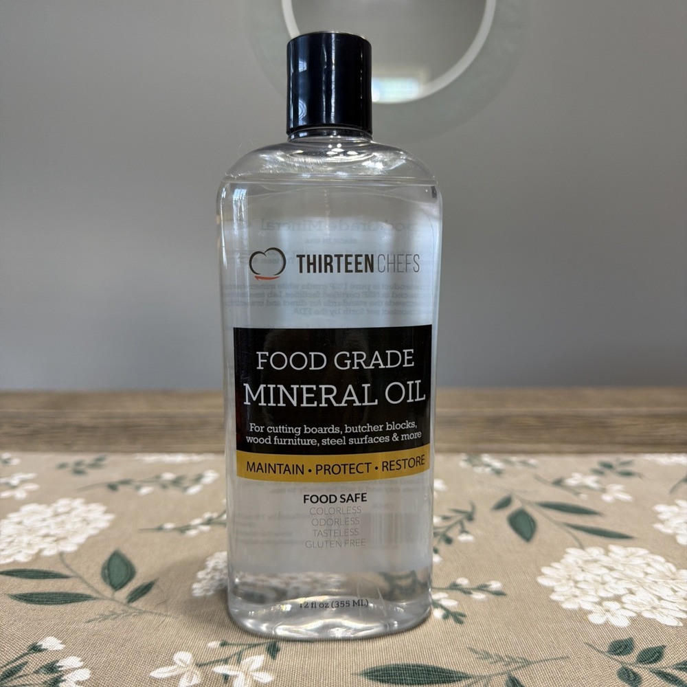 Thirteen Chefs Mineral Oil - 12 oz Food Grade Conditioner for Wood Cutting Board